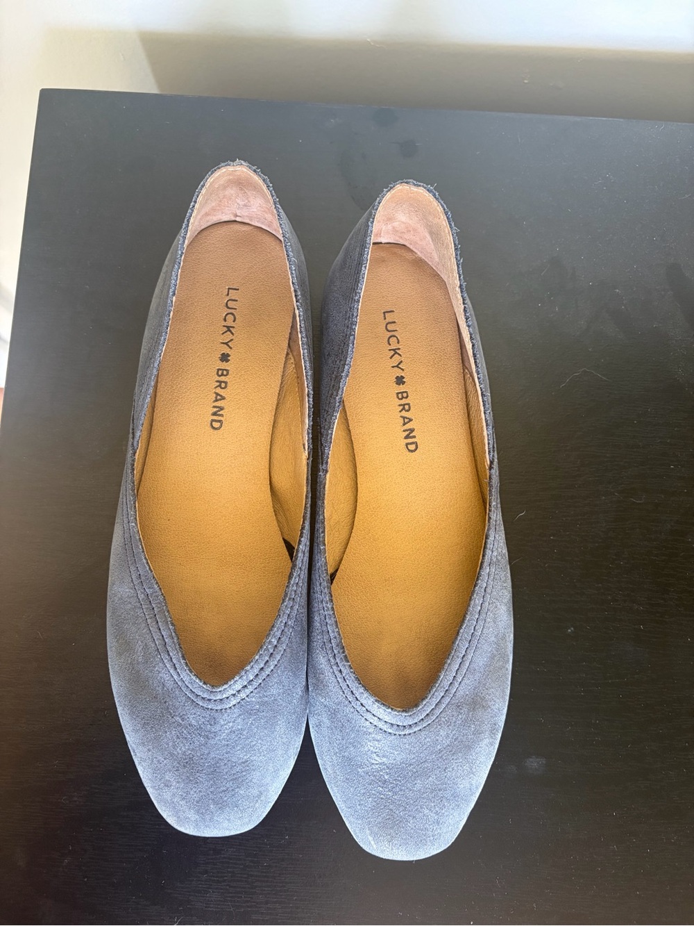 Lucky Brand Gray Suede Ballet Flats